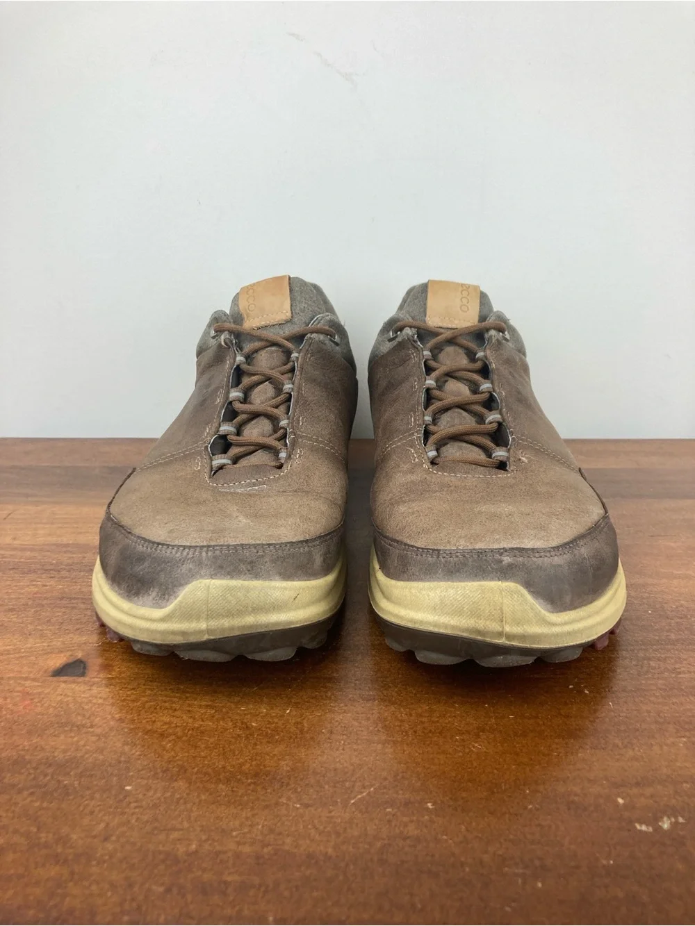 ECCO Biom Hybrid GORE-TEX Golf Shoes Brown Leather Spikeless Mens US 11.